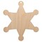 Sheriff Policeman Badge Unfinished Craft Wood Holiday Christmas Tree DIY Pre-Drilled Ornament